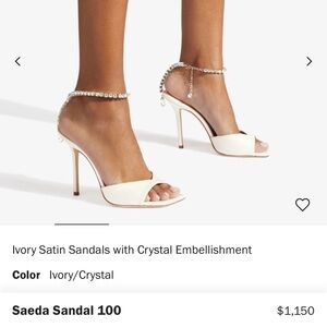 Jimmy Choo Ivory Heels with Crystal Embellishments